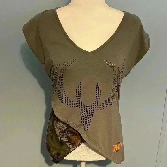GWG Girls with Guns Split High low Crop Camo European Mount Design size M - Picture 1 of 7